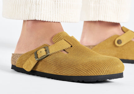 BIRKENSTOCK BOSTON SUEDE EMBOSSED WOMEN CLOGS