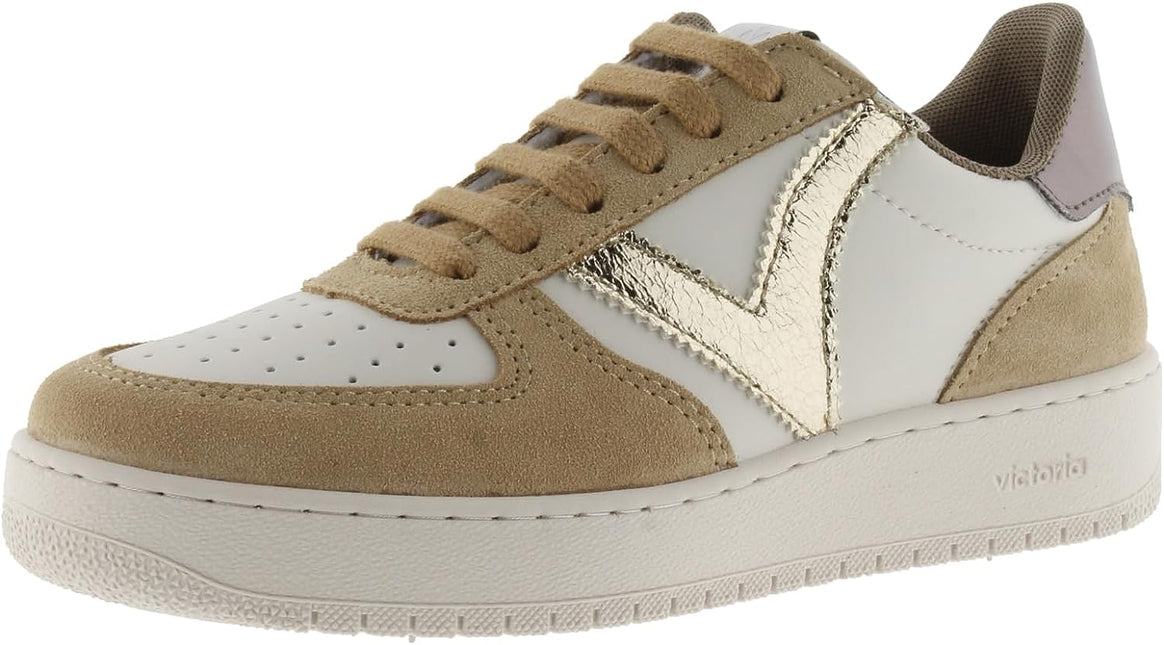 VICTORIA MADRID METAL & SPLIT LEATHER WOMEN SNEAKERS