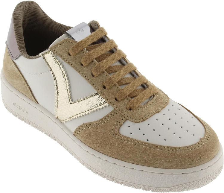 VICTORIA MADRID METAL & SPLIT LEATHER WOMEN SNEAKERS