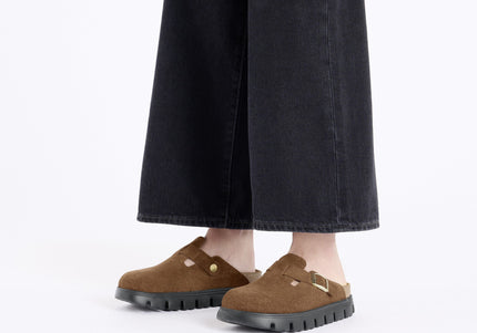 BIRKENSTOCK BOSTON CHUNKY SUEDE LEATHER WOMEN CLOGS