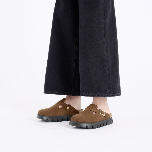 BIRKENSTOCK BOSTON CHUNKY SUEDE LEATHER WOMEN CLOGS