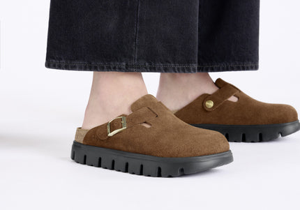 BIRKENSTOCK BOSTON CHUNKY SUEDE LEATHER WOMEN CLOGS