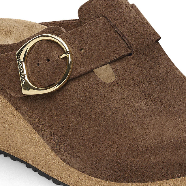 BIRKENSTOCK FANNY RING-BUCKLE SUEDE LEATHER WOMEN MULES