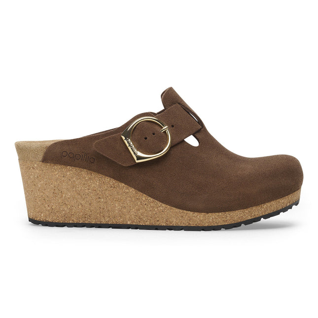 BIRKENSTOCK FANNY RING-BUCKLE SUEDE LEATHER WOMEN MULES