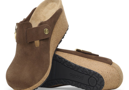 BIRKENSTOCK FANNY RING-BUCKLE SUEDE LEATHER WOMEN MULES
