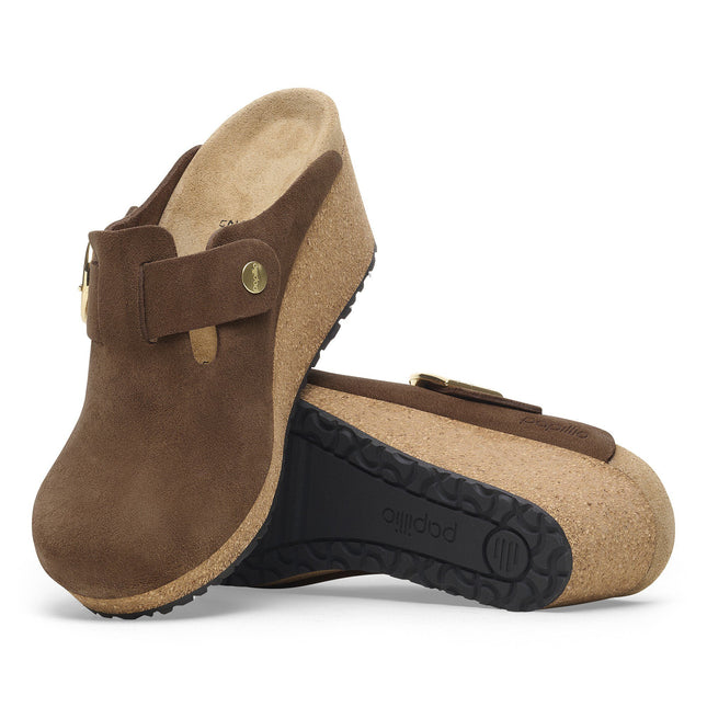 BIRKENSTOCK FANNY RING-BUCKLE SUEDE LEATHER WOMEN MULES
