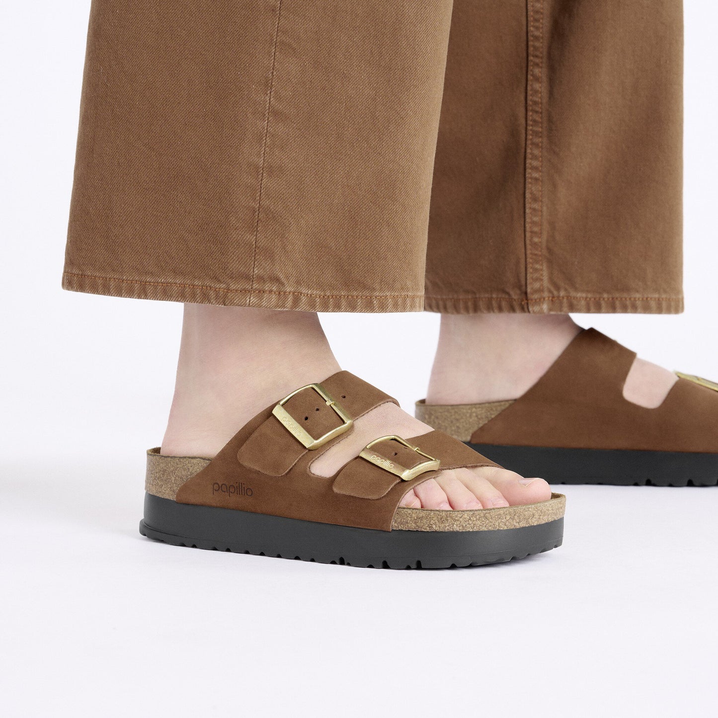 BIRKENSTOCK ARIZONA FLEX PLATFORM NUBUCK LEATHER