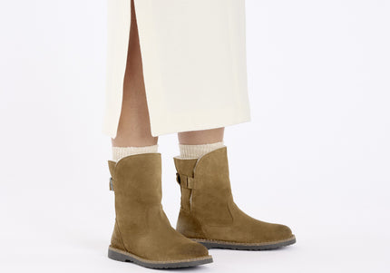 BIRKENSTOCK UPPSALA SHEARLING SUEDE LEATHER WOMEN BOOTS
