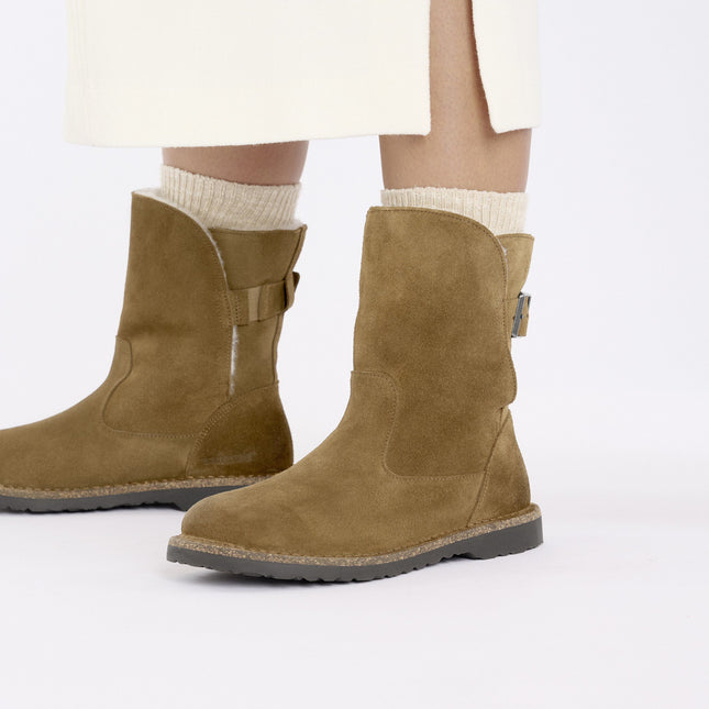 BIRKENSTOCK UPPSALA SHEARLING SUEDE LEATHER WOMEN BOOTS