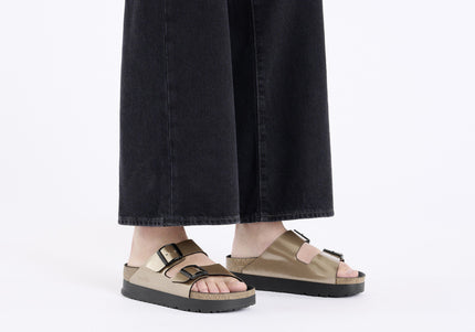 BIRKENSTOCK ARIZONA FLEX PLATFORM BIRKO-FLOR PATENT WOMEN SANDALS