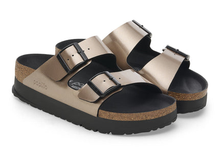 BIRKENSTOCK ARIZONA FLEX PLATFORM BIRKO-FLOR PATENT WOMEN SANDALS