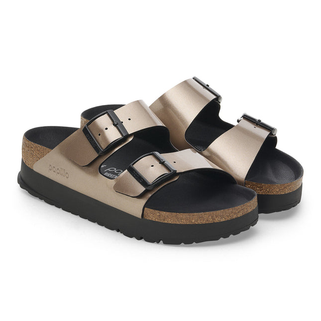 BIRKENSTOCK ARIZONA FLEX PLATFORM BIRKO-FLOR PATENT WOMEN SANDALS