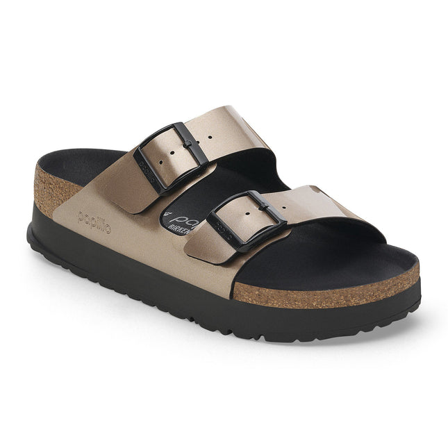 BIRKENSTOCK ARIZONA FLEX PLATFORM BIRKO-FLOR PATENT WOMEN SANDALS
