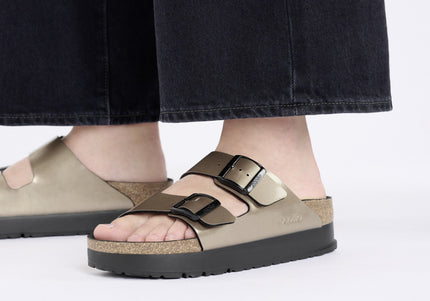 BIRKENSTOCK ARIZONA FLEX PLATFORM BIRKO-FLOR PATENT WOMEN SANDALS
