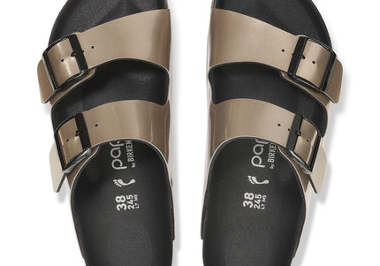 BIRKENSTOCK ARIZONA FLEX PLATFORM BIRKO-FLOR PATENT WOMEN SANDALS