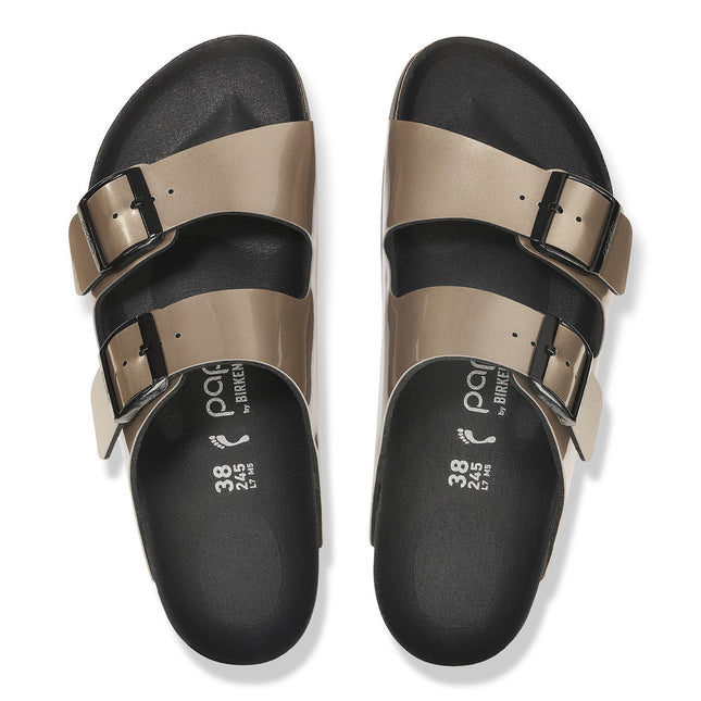 BIRKENSTOCK ARIZONA FLEX PLATFORM BIRKO-FLOR PATENT WOMEN SANDALS