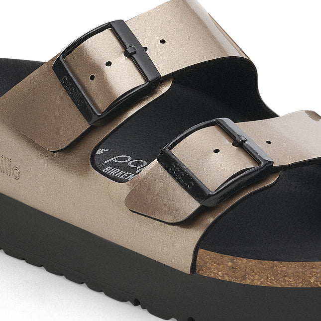 BIRKENSTOCK ARIZONA FLEX PLATFORM BIRKO-FLOR PATENT WOMEN SANDALS