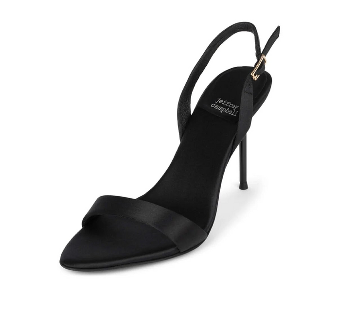 JEFFREY CAMPBELL GO-GETTER WOMEN HEELS Black Satin