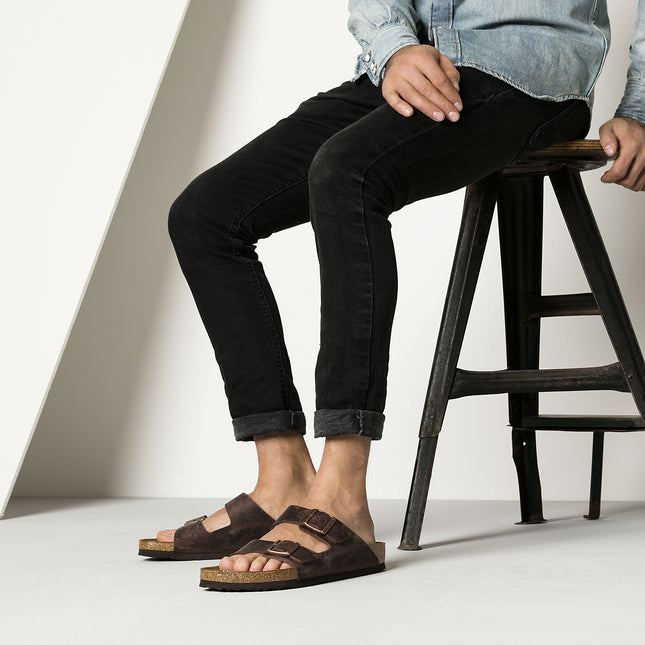 BIRKENSTOCK ARIZONA OILED LEATHER UNISEX SANDALS