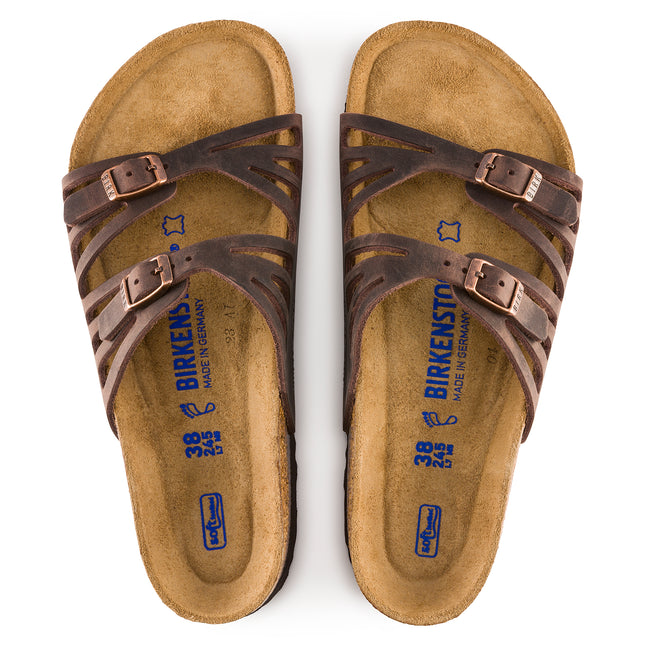 BIRKENSTOCK GRANADA SOFT FOOTBED OILED LEATHER WOMEN SANDALS