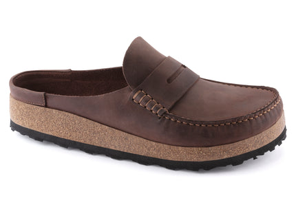 BIRKENSTOCK NAPLES OILED LEATHER MEN CLOGS
