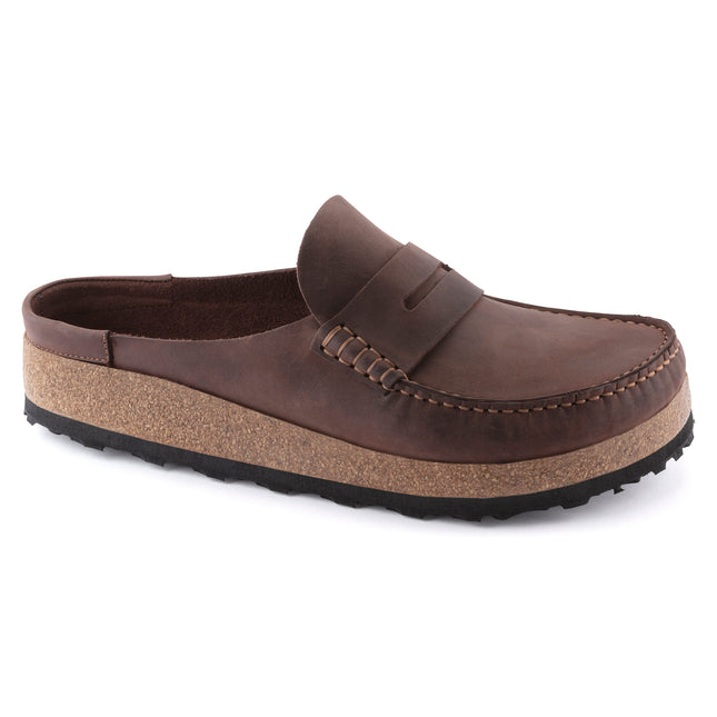BIRKENSTOCK NAPLES OILED LEATHER MEN CLOGS