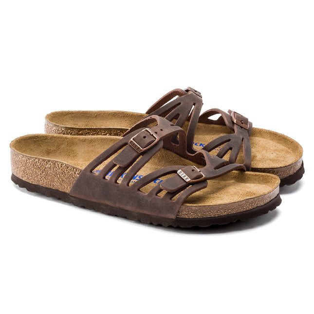 BIRKENSTOCK GRANADA SOFT FOOTBED OILED LEATHER WOMEN SANDALS