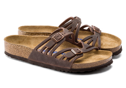BIRKENSTOCK GRANADA SOFT FOOTBED OILED LEATHER WOMEN SANDALS