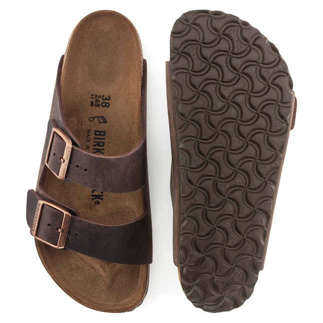 BIRKENSTOCK ARIZONA OILED LEATHER UNISEX SANDALS