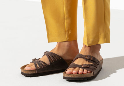 BIRKENSTOCK GRANADA SOFT FOOTBED OILED LEATHER WOMEN SANDALS