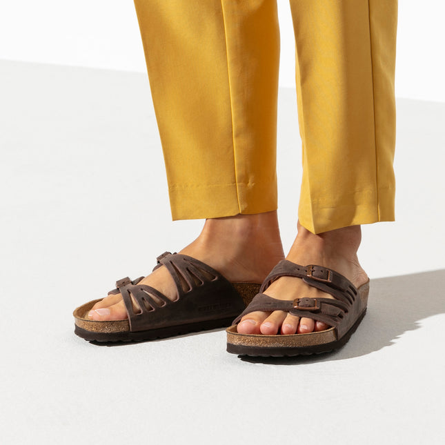 BIRKENSTOCK GRANADA SOFT FOOTBED OILED LEATHER WOMEN SANDALS