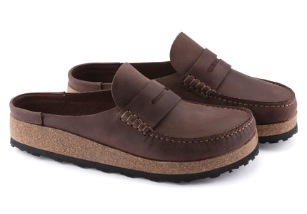 BIRKENSTOCK NAPLES OILED LEATHER MEN CLOGS