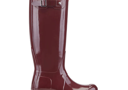 HUNTER W ORIGINAL TALL GLOSS WOMEN RAIN BOOTS - Dark Brown