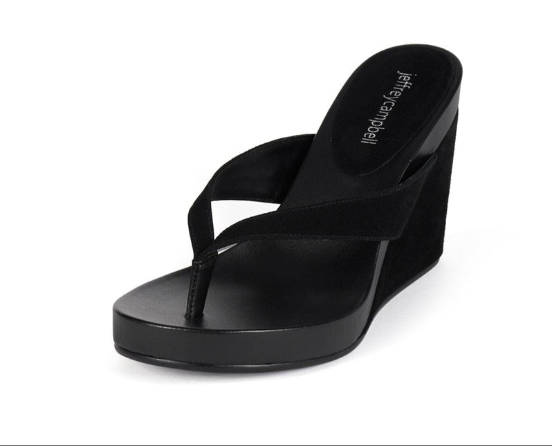 JEFFREY CAMPBELL LIEZEL Women Sandals - Black Suede Combo