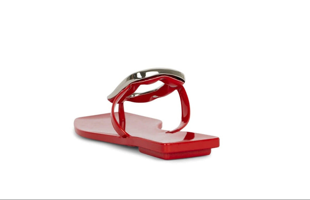 JEFFREY CAMPBELL LINQUES-J Women Sandals - Red Shiny Silver