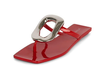 JEFFREY CAMPBELL LINQUES-J Women Sandals - Red Shiny Silver