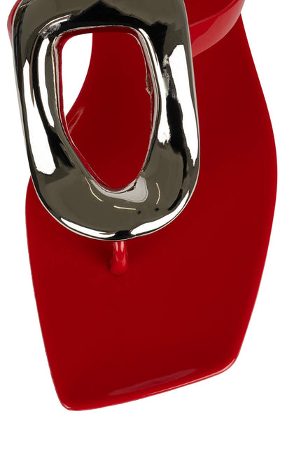 JEFFREY CAMPBELL LINQUES-J Women Sandals - Red Shiny Silver