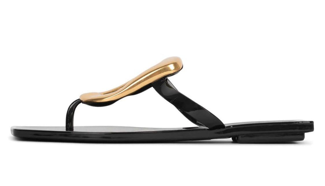 JEFFREY CAMPBELL LINQUES-J Women Sandals - Black Shiny Gold