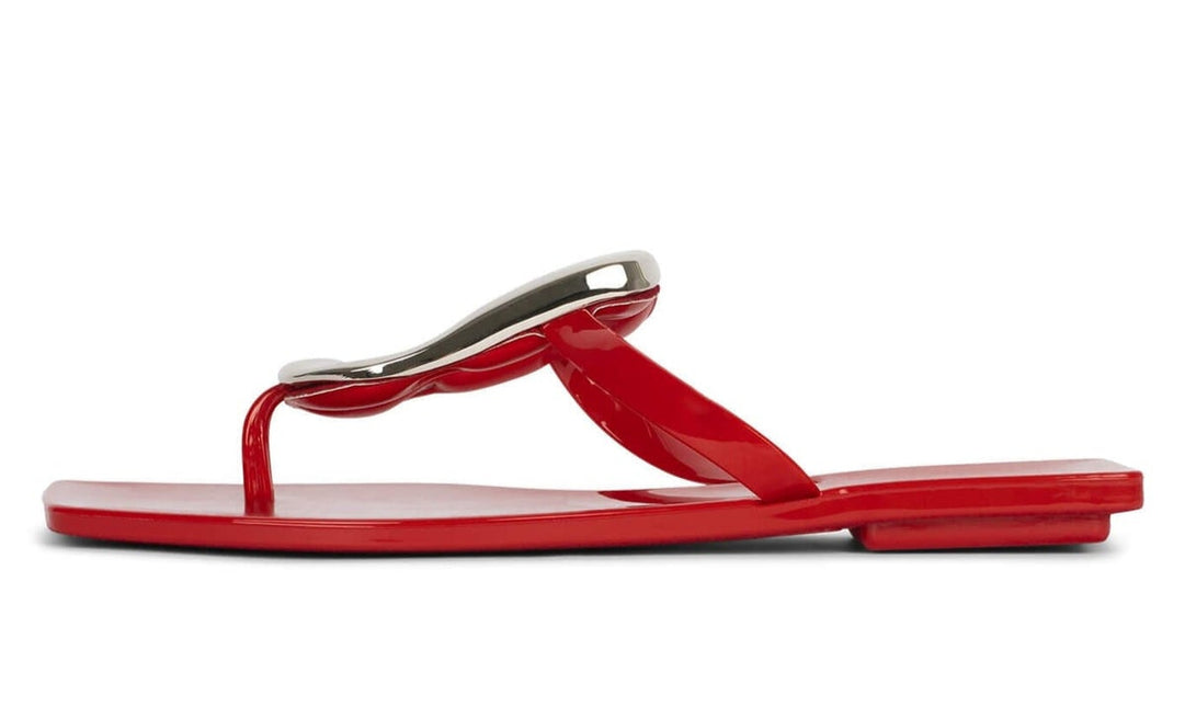 JEFFREY CAMPBELL LINQUES-J Women Sandals - Red Shiny Silver