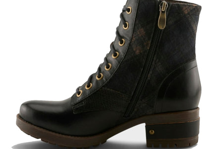 L'ARTISTE MARTY-PLAID WOMEN BOOTS - Black Multi