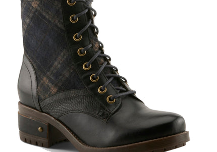 L'ARTISTE MARTY-PLAID WOMEN BOOTS - Black Multi