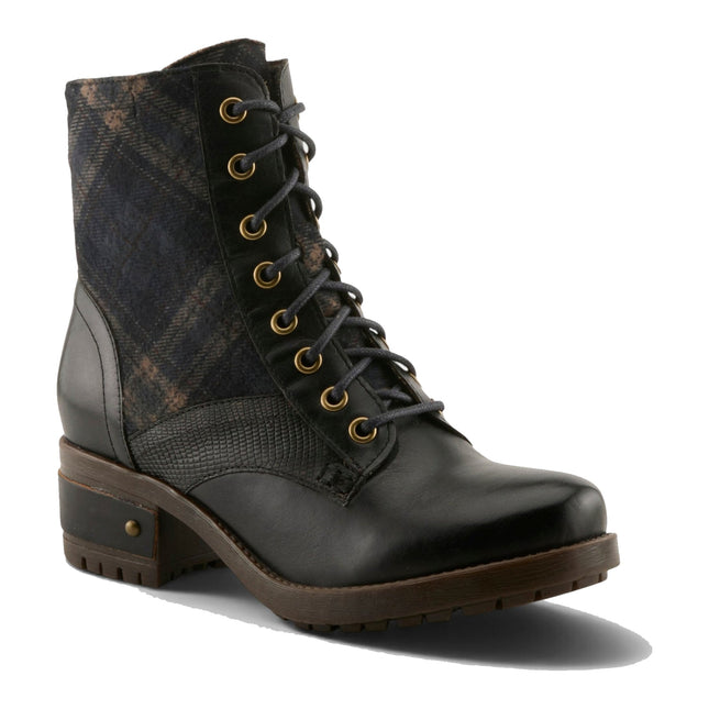 L'ARTISTE MARTY-PLAID WOMEN BOOTS - Black Multi