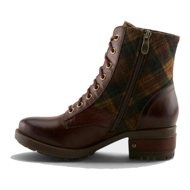 L'ARTISTE MARTY-PLAID WOMEN BOOTS - Brown Multi