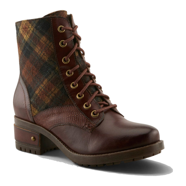 L'ARTISTE MARTY-PLAID WOMEN BOOTS - Brown Multi