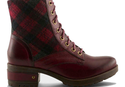 L'ARTISTE MARTY-PLAID WOMEN BOOTS - Bordeaux Multi