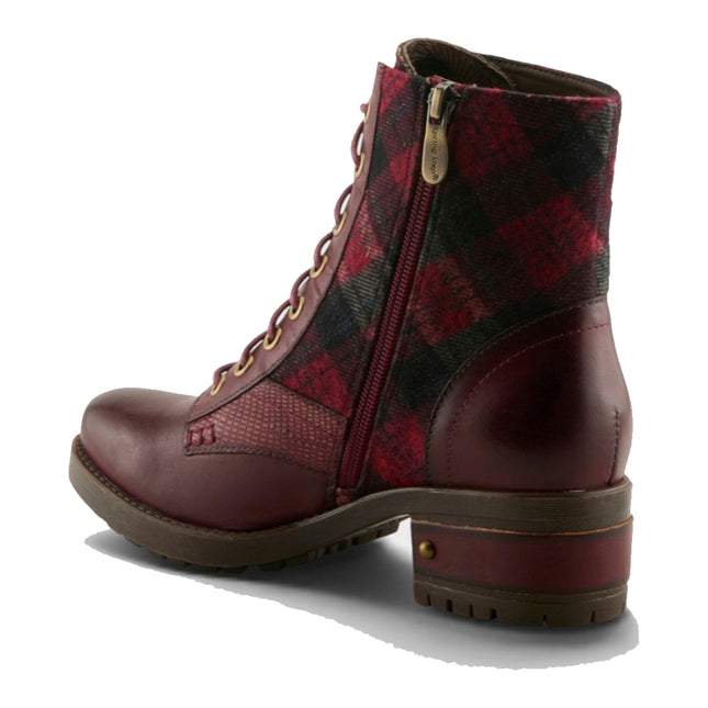 L'ARTISTE MARTY-PLAID WOMEN BOOTS - Bordeaux Multi