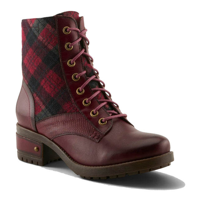 L'ARTISTE MARTY-PLAID WOMEN BOOTS - Bordeaux Multi