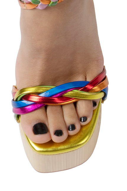 JEFFREY CAMPBELL MAZES Bright Gold Multi