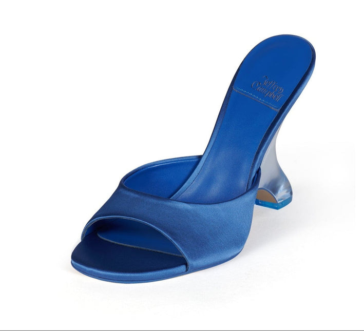 JEFFREY CAMPBELL MEW-2 Women Heels - Blue Satin Combo