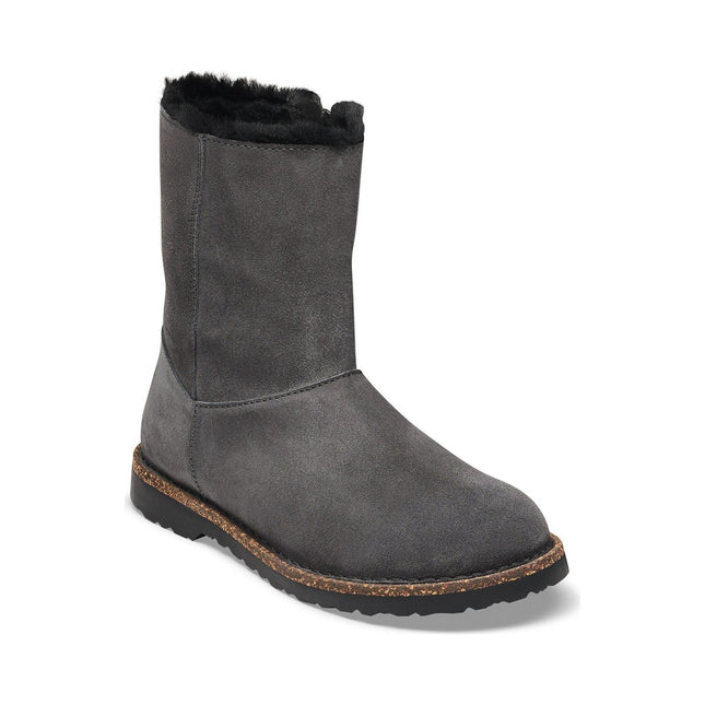 BIRKENSTOCK UPPSALA ZIP SHEARLING SUEDE WOMEN BOOTS - Charcoal